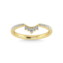 14K Yellow Gold Diamond 1/5 Ct.Tw. Chevron Band