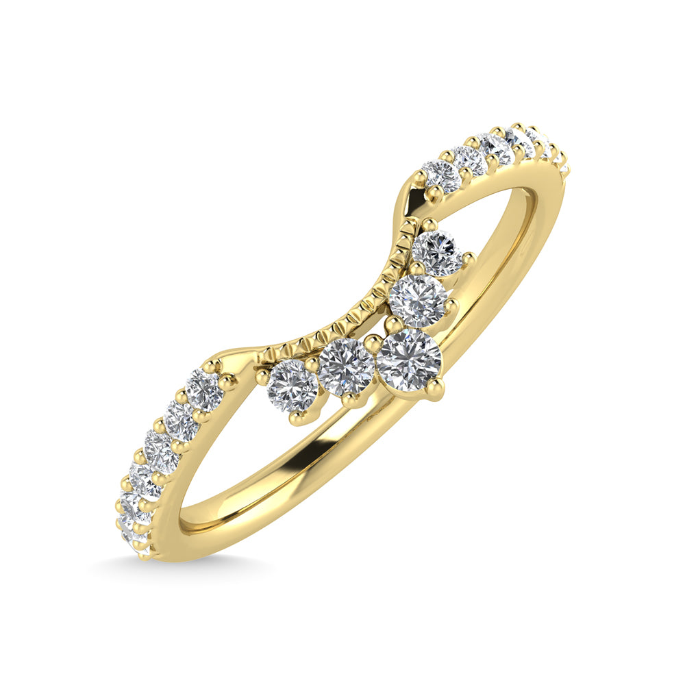 14K Yellow Gold Diamond 1/5 Ct.Tw. Chevron Band