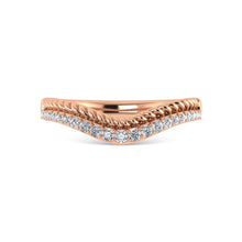 14K Rose Gold Diamond 1/5 Ct.Tw. Chevron Band