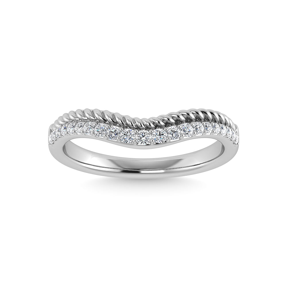 14K White Gold Diamond 1/5 Ct.Tw. Chevron Band
