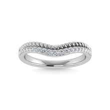 14K White Gold Diamond 1/5 Ct.Tw. Chevron Band