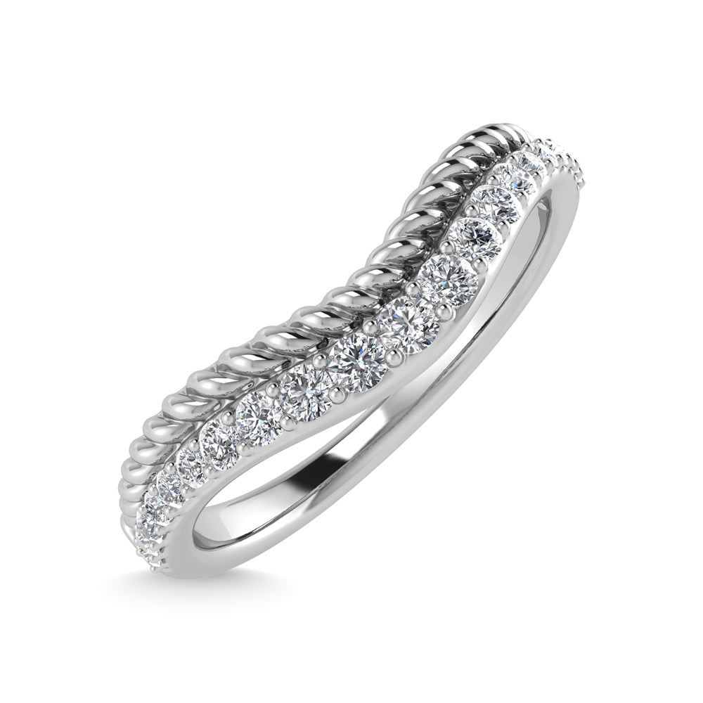 14K White Gold Diamond 1/5 Ct.Tw. Chevron Band