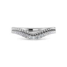 14K White Gold Diamond 1/5 Ct.Tw. Chevron Band