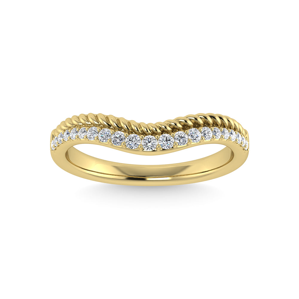 14K Yellow Gold Diamond 1/5 Ct.Tw. Chevron Band