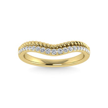 14K Yellow Gold Diamond 1/5 Ct.Tw. Chevron Band