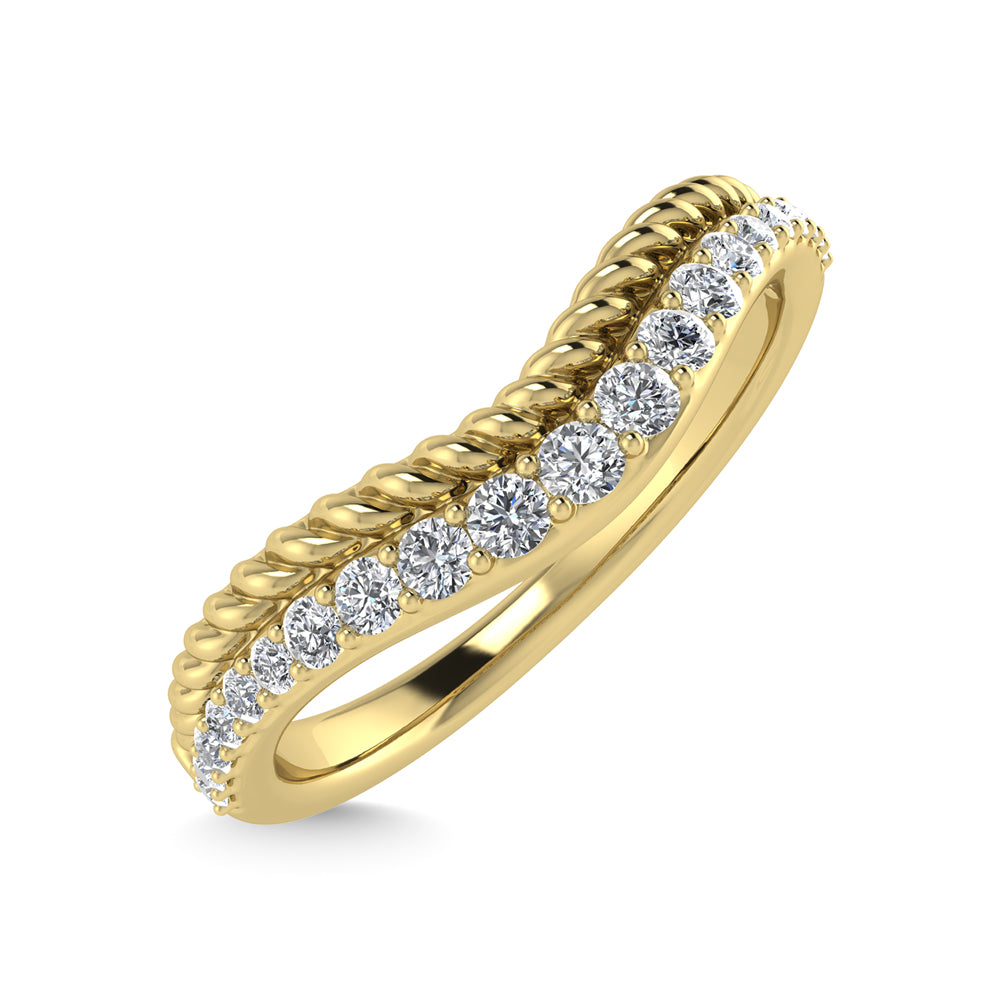 14K Yellow Gold Diamond 1/5 Ct.Tw. Chevron Band