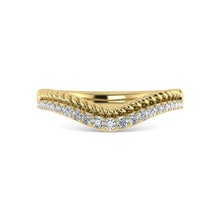 14K Yellow Gold Diamond 1/5 Ct.Tw. Chevron Band