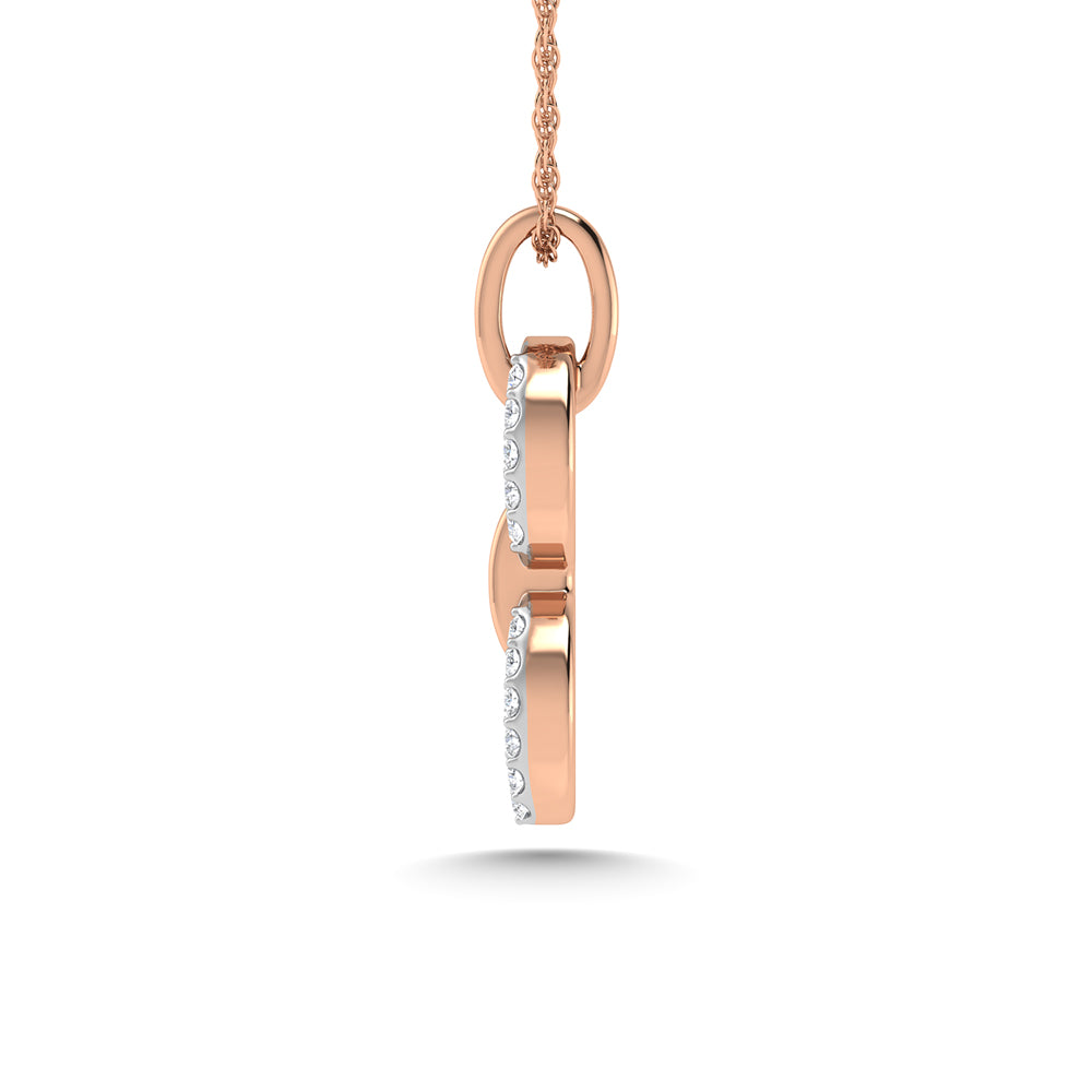 10K Two Tone Diamond 1/10 Ct.Tw. Fashion Pendant