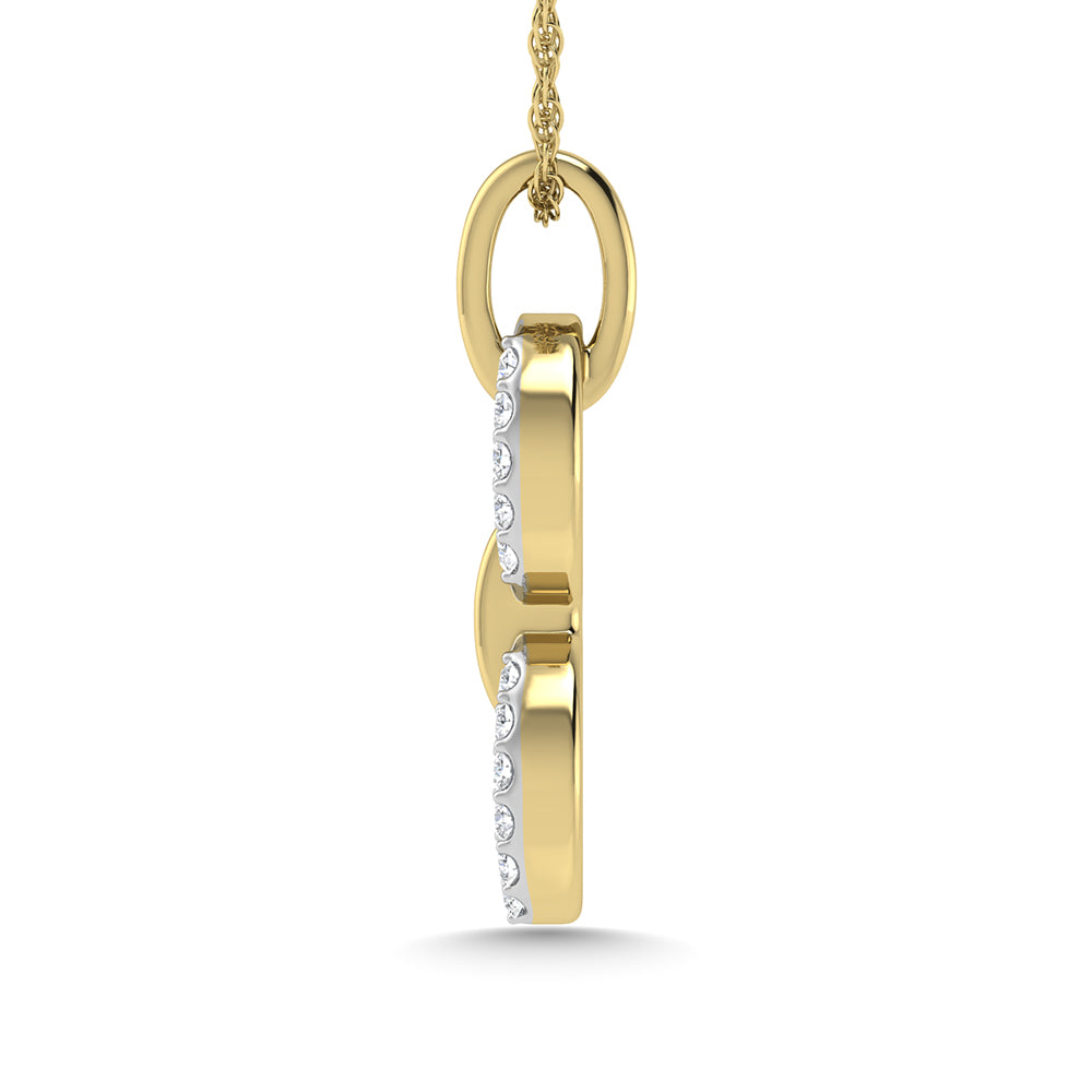 10K Two Tone Diamond 1/10 Ct.Tw. Fashion Pendant