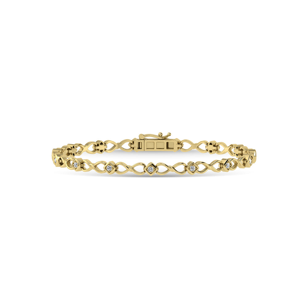14K Yellow Gold Diamond 1/4 Ct.Tw. Fashion Bracelet