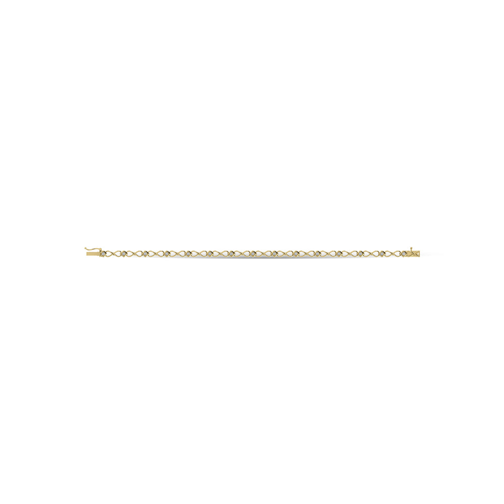14K Yellow Gold Diamond 1/4 Ct.Tw. Fashion Bracelet