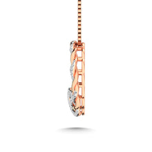 14K Rose Gold Diamond 1/4 Ct.Tw. Circle and Heart Fashion Pendant