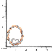 14K Rose Gold Diamond 1/4 Ct.Tw. Circle and Heart Fashion Pendant