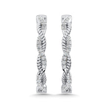 10K White Gold Diamond 1/5 Ct.Tw. Hoop Earrings