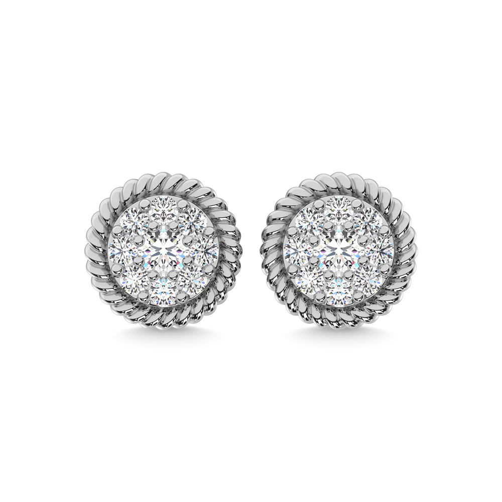 10K White Gold Diamond 1/4 Ct.Tw. Fashion Earrings