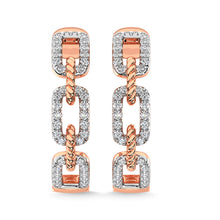 10K Rose Gold Diamond 3/8 Ct.Tw. Hoop Earrings
