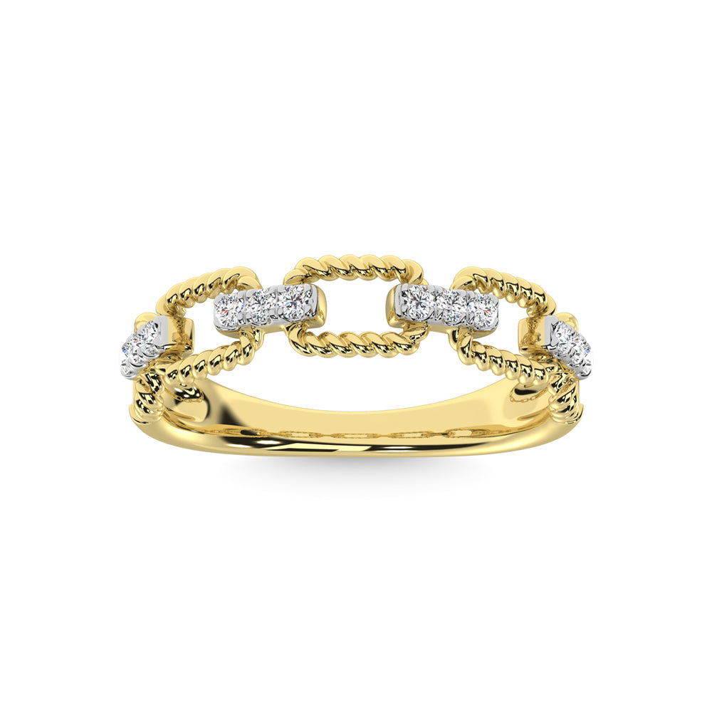 14K Yellow Gold Diamond 1/6 Ct.Tw. Fashion Ring