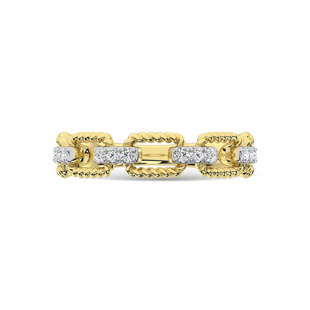 14K Yellow Gold Diamond 1/6 Ct.Tw. Fashion Ring
