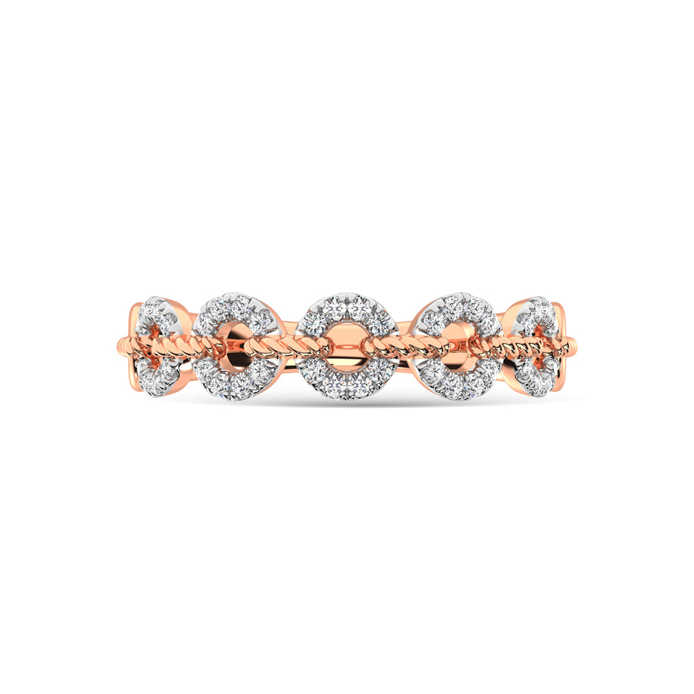 14K Rose Gold Diamond 1/5 Ct.Tw. Stackable Ring