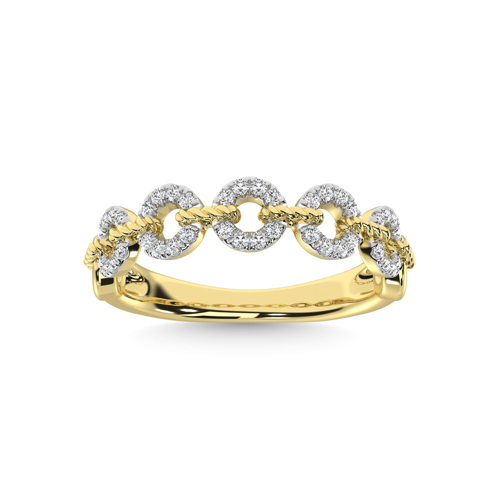 14K Yellow Gold Diamond 1/5 Ct.Tw. Stackable Ring