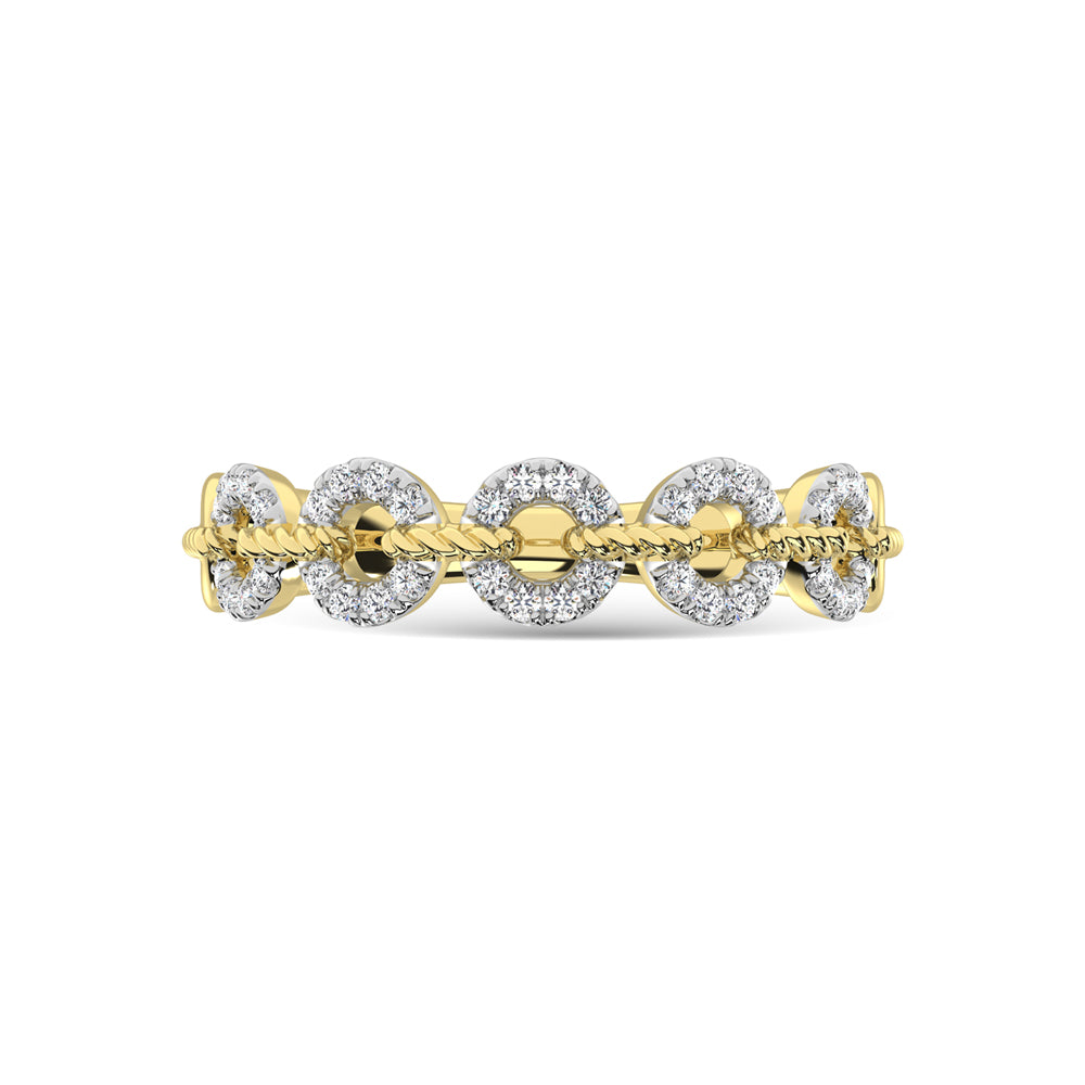 14K Yellow Gold Diamond 1/5 Ct.Tw. Stackable Ring