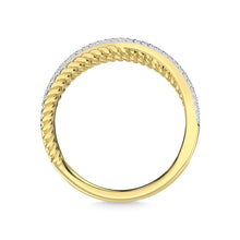 14K Yellow Gold Diamond 1/3 Ct.Tw. Crossover Fashion Ring