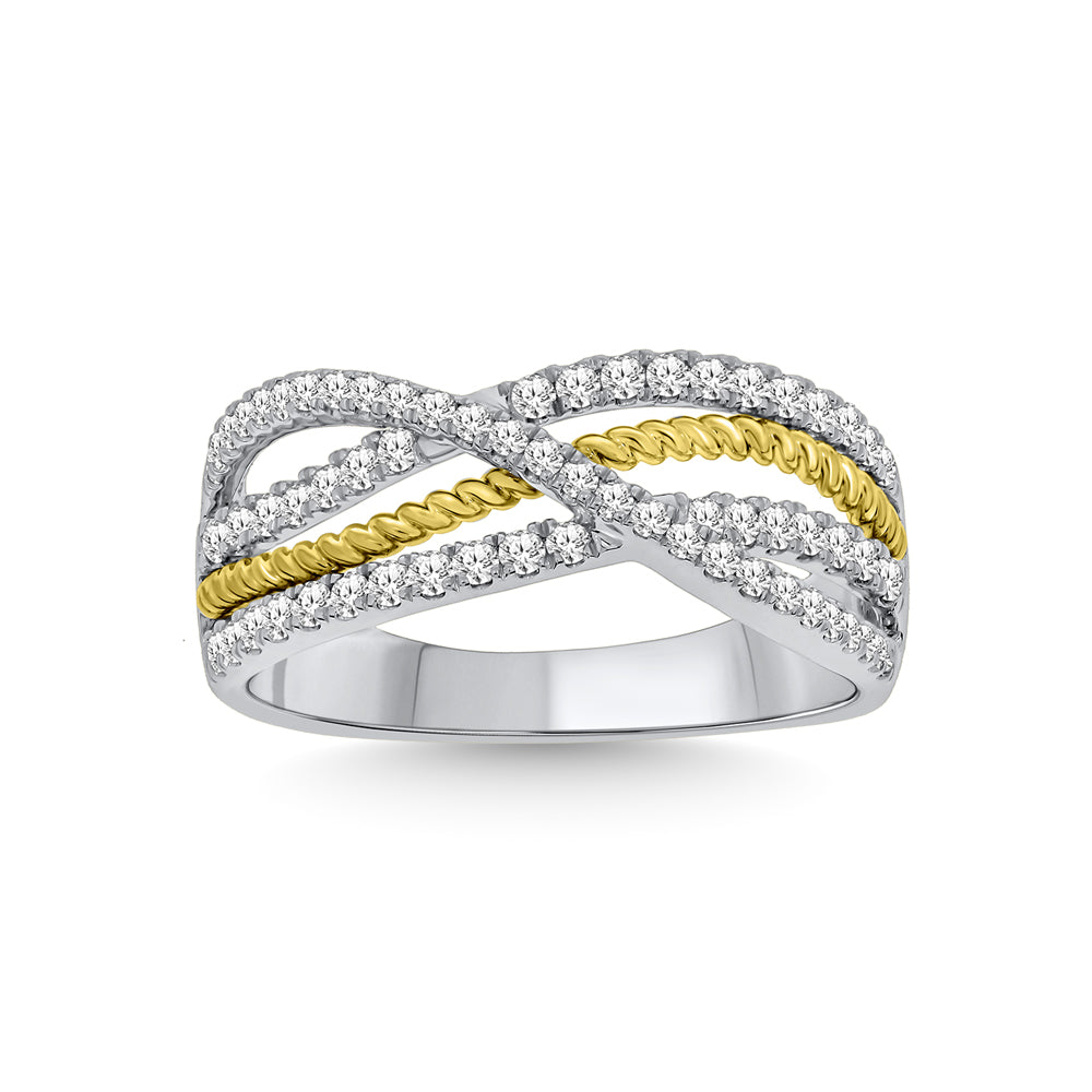 14K Two Tone Diamond 1/2 Ct.Tw. Fashion Ring