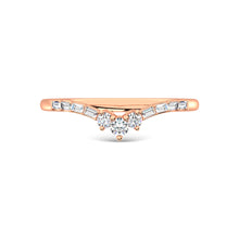 14K Rose Gold Diamond 1/6 Ct.Tw. Chevron Band