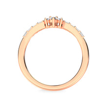 14K Rose Gold Diamond 1/6 Ct.Tw. Chevron Band
