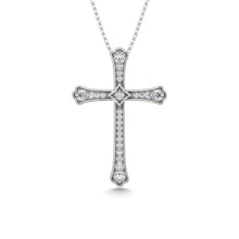 14K White Gold Diamond 1/4 Ct.Tw. Cross Pendant
