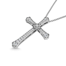 14K White Gold Diamond 1/4 Ct.Tw. Cross Pendant