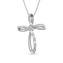 14K White Gold Diamond 1/5 Ct.Tw. Cross Pendant