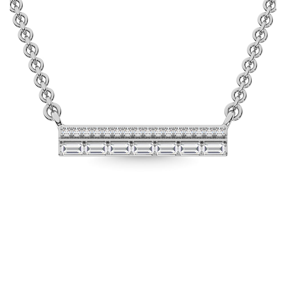 14K White Gold Diamond 1/5 Ct.Tw. Fashion Necklace