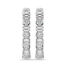14K White Gold Diamond 1/2 Ct.Tw. Hoop Earrings