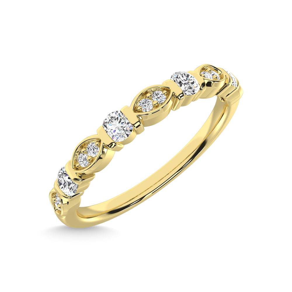 10K Yellow Gold Diamond 1/5 Ct.Tw. Stackable Ring