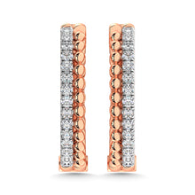 10K Rose Gold Diamond 1/5 Ct.Tw. Hoop Earrings