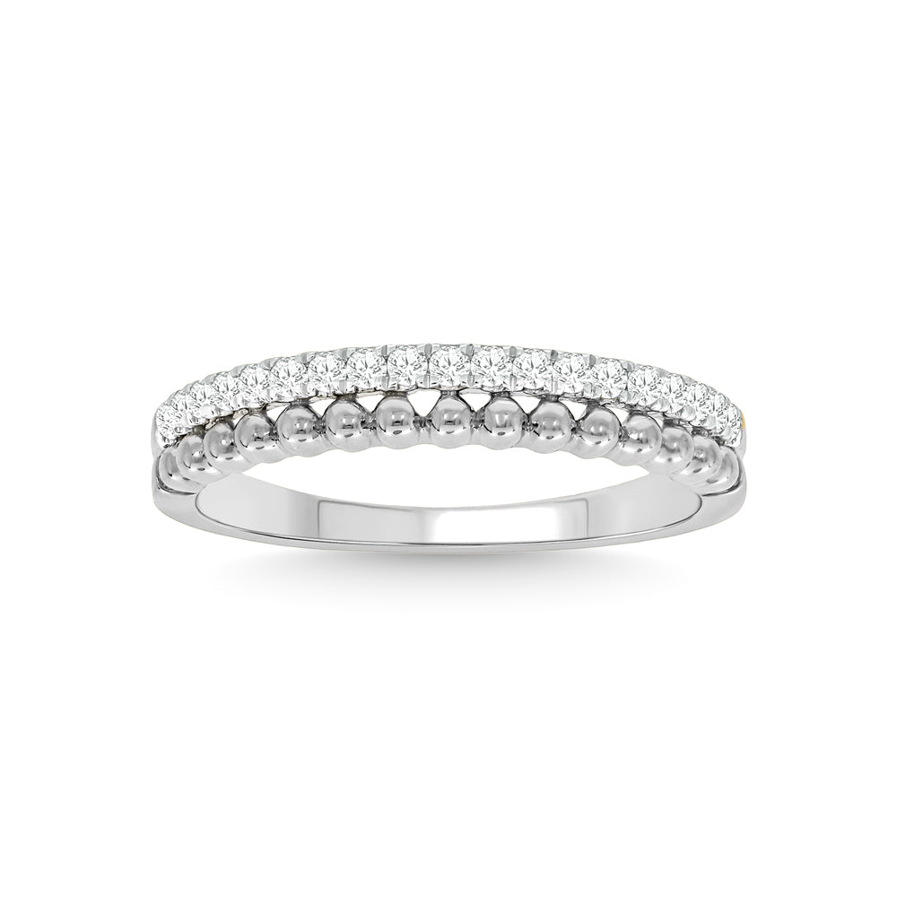 14K White Gold Diamond 1/4 Ct.Tw. Stackable Band