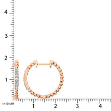 10K Rose Gold Diamond 1/6 Ct.Tw. Hoop Earrings