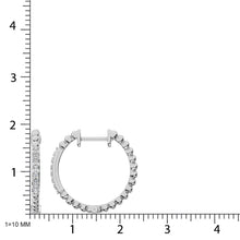10K White Gold Diamond 1/6 Ct.Tw. Hoop Earrings