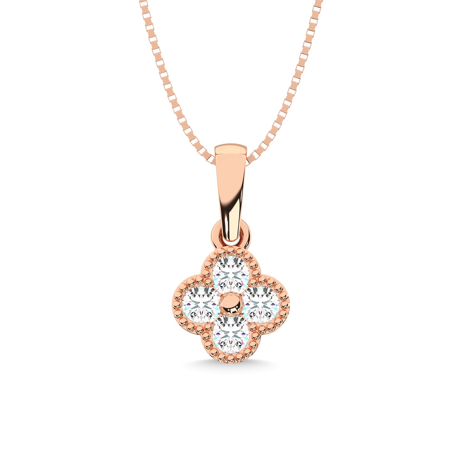 14K Rose Gold Diamond 1/5 Ct.Tw. Fashion Pendant