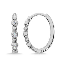 14K White Gold Diamond 1/6 Ct.Tw. Hoop Earrings
