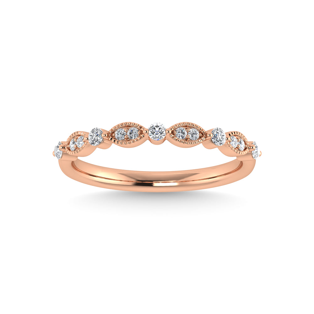 10K Rose Gold Diamond 1/6 Ct.Tw. Stackable Band