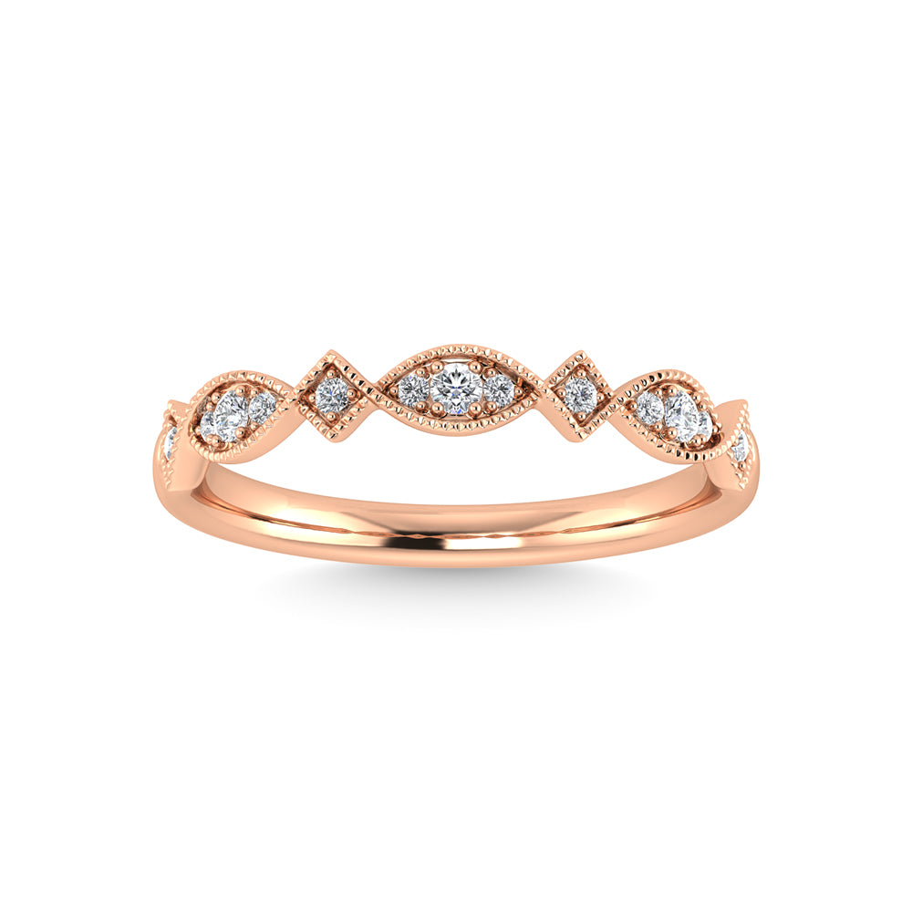 14K Rose Gold Diamond 1/6 Ct.Tw. Stackable Ring
