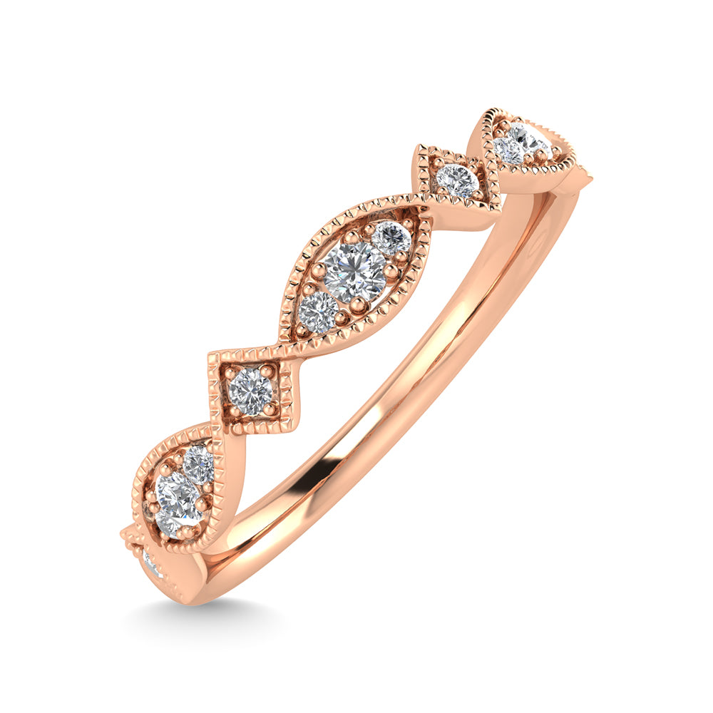 14K Rose Gold Diamond 1/6 Ct.Tw. Stackable Ring