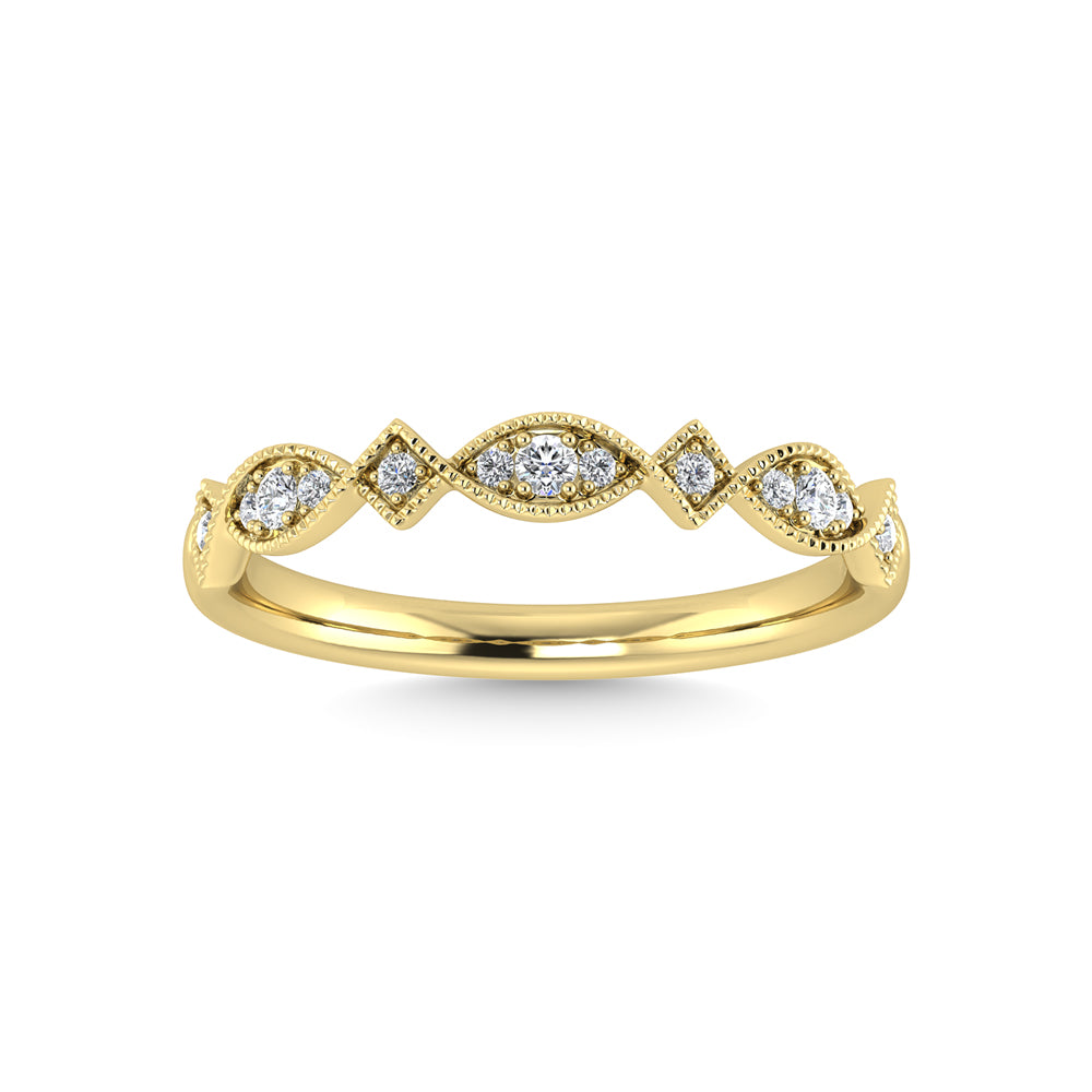 14K Yellow Gold Diamond 1/6 Ct.Tw. Stackable Ring