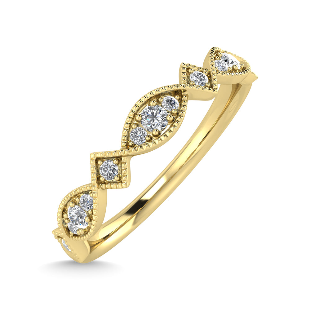 14K Yellow Gold Diamond 1/6 Ct.Tw. Stackable Ring