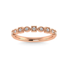 10K Rose Gold Diamond 1/10 Ct.Tw. Stackable Band
