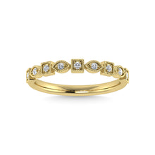 10K Yellow Gold Diamond 1/10 Ct.Tw. Stackable Band