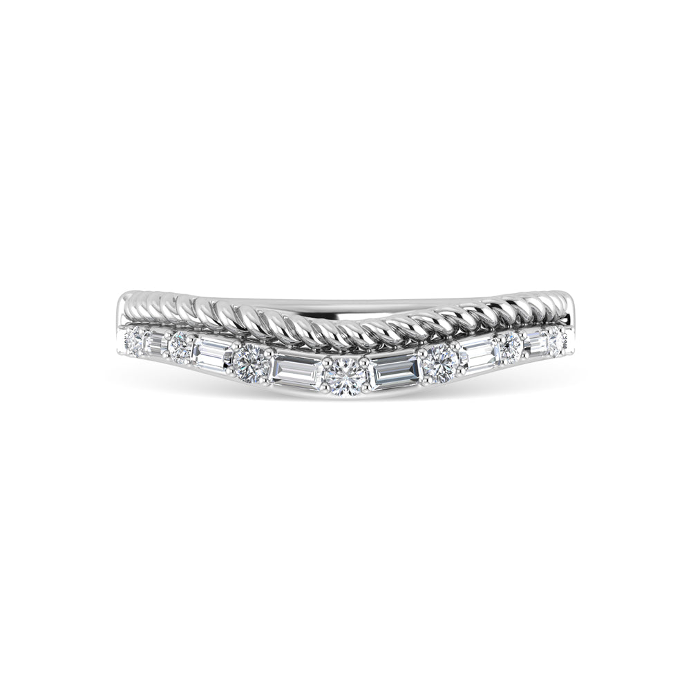 14K White Gold Diamond 1/5 Ct.Tw. Curve Band