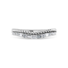14K White Gold Diamond 1/5 Ct.Tw. Curve Band